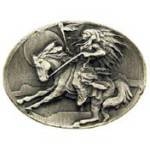 INDIAN BRAVE ON HORSEBACK CAST PIN